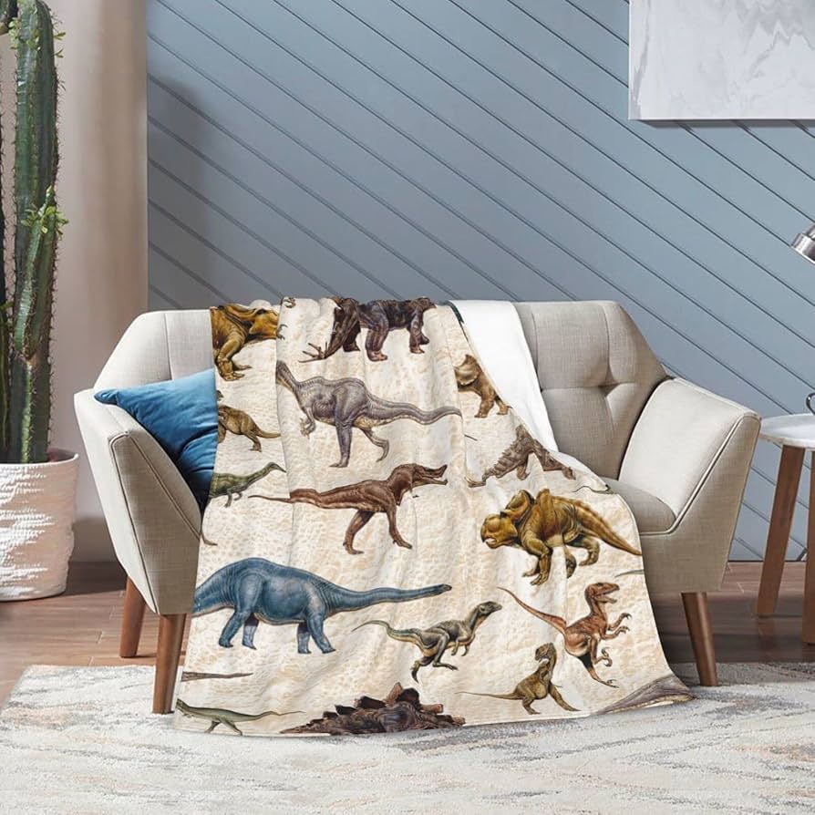 Amazon｜恐竜 パターン 毛布 シングル 厚手 あったか 冬 ブランケット